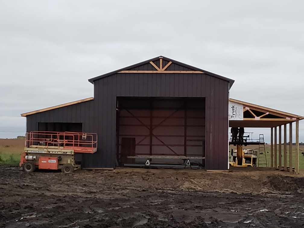 Suburban Pole Building In Construction
